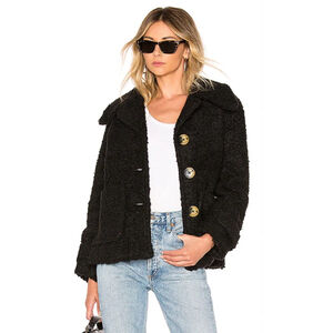 Free People So Soft Cozy Teddy Sherpa Peacoat Jacket Large